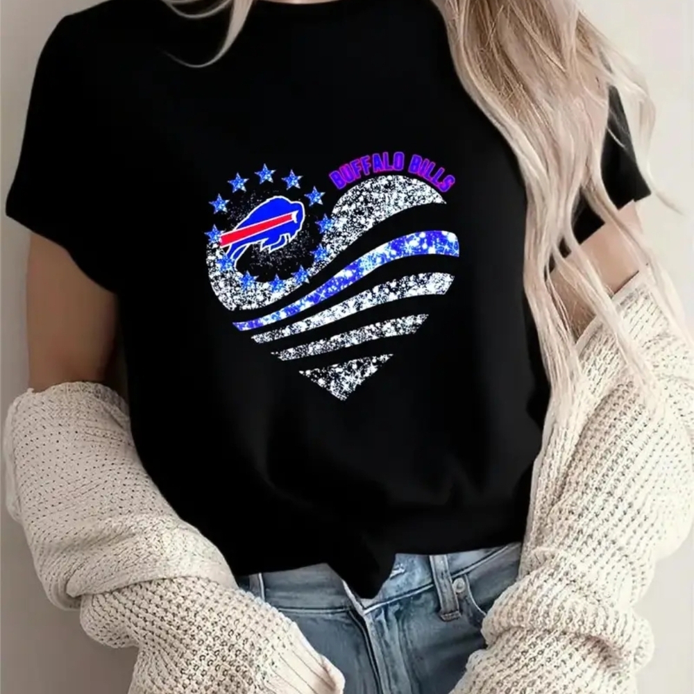 Buffalo Bills Black Graphic Women's Top